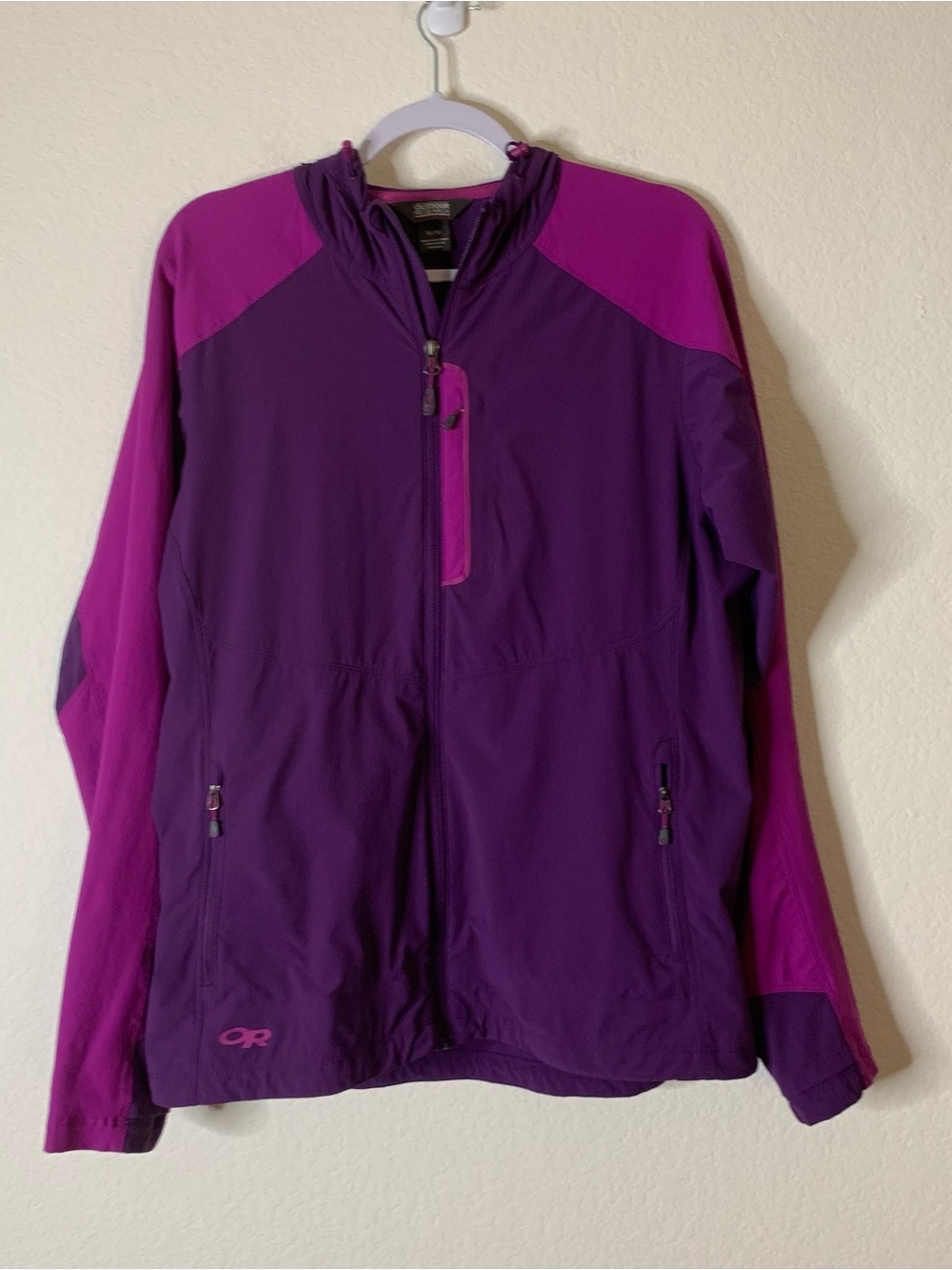 Outdoor research Womens purple ferrosi full zip hooded jacket XL
